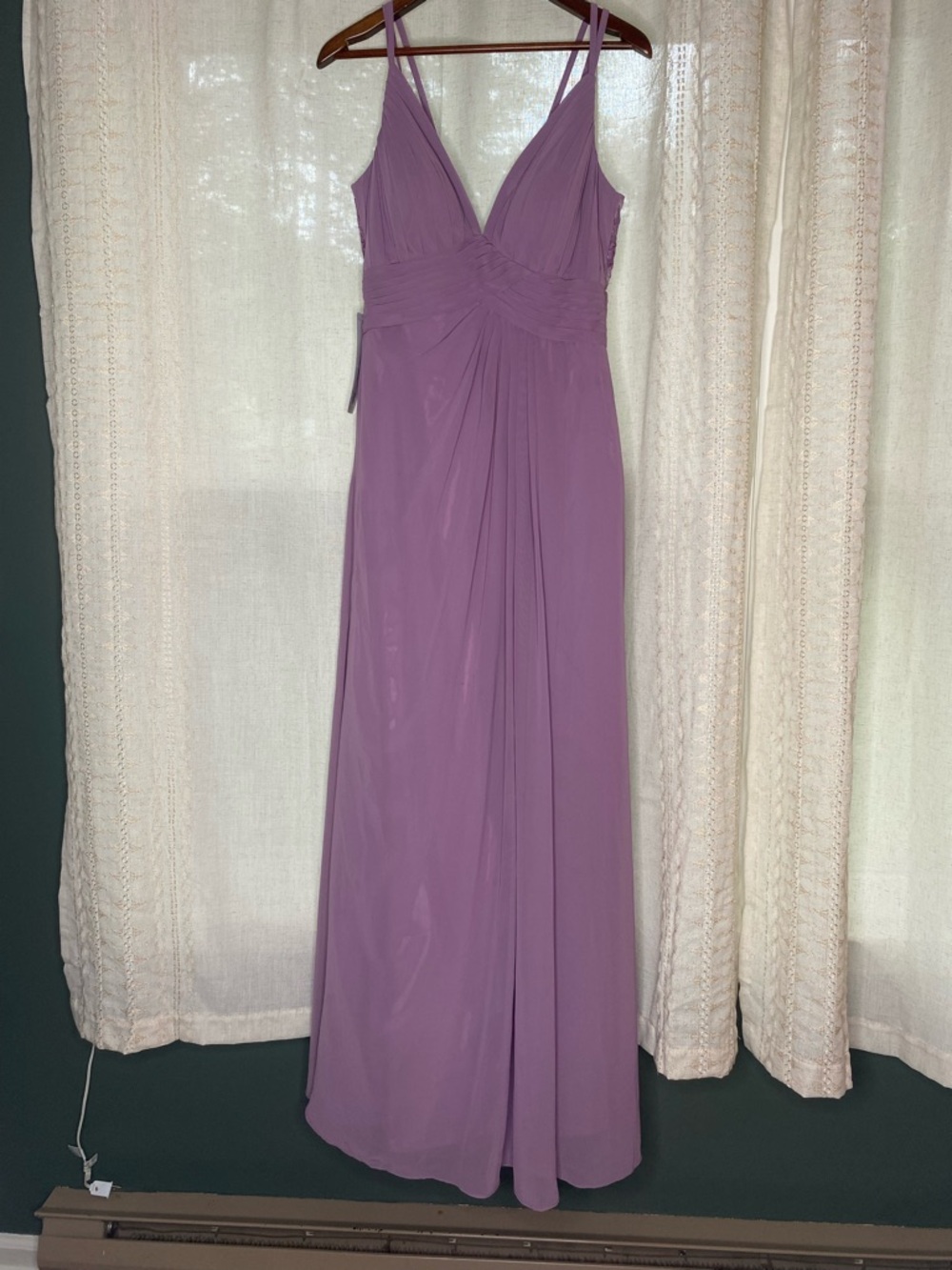 NWT Azazie Maren Allure Long Chiffon Bridesmaid Dress - Wisteria (Size A6)